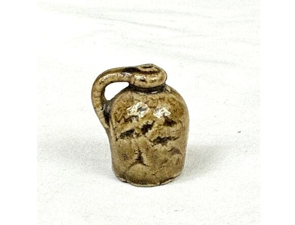 Other - Antique Vtg Miniature 3/4” Stoneware Crock Jug Charm Alkaline Glaze